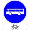 Panneau Obligation d'une voie réservée au bus autorisée aux cycles