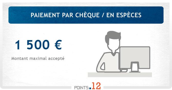 Paiement par chèque et en espèces